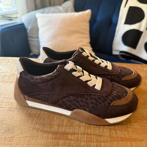 Franco Sarto Brown Leopard Print Women's Sneakers